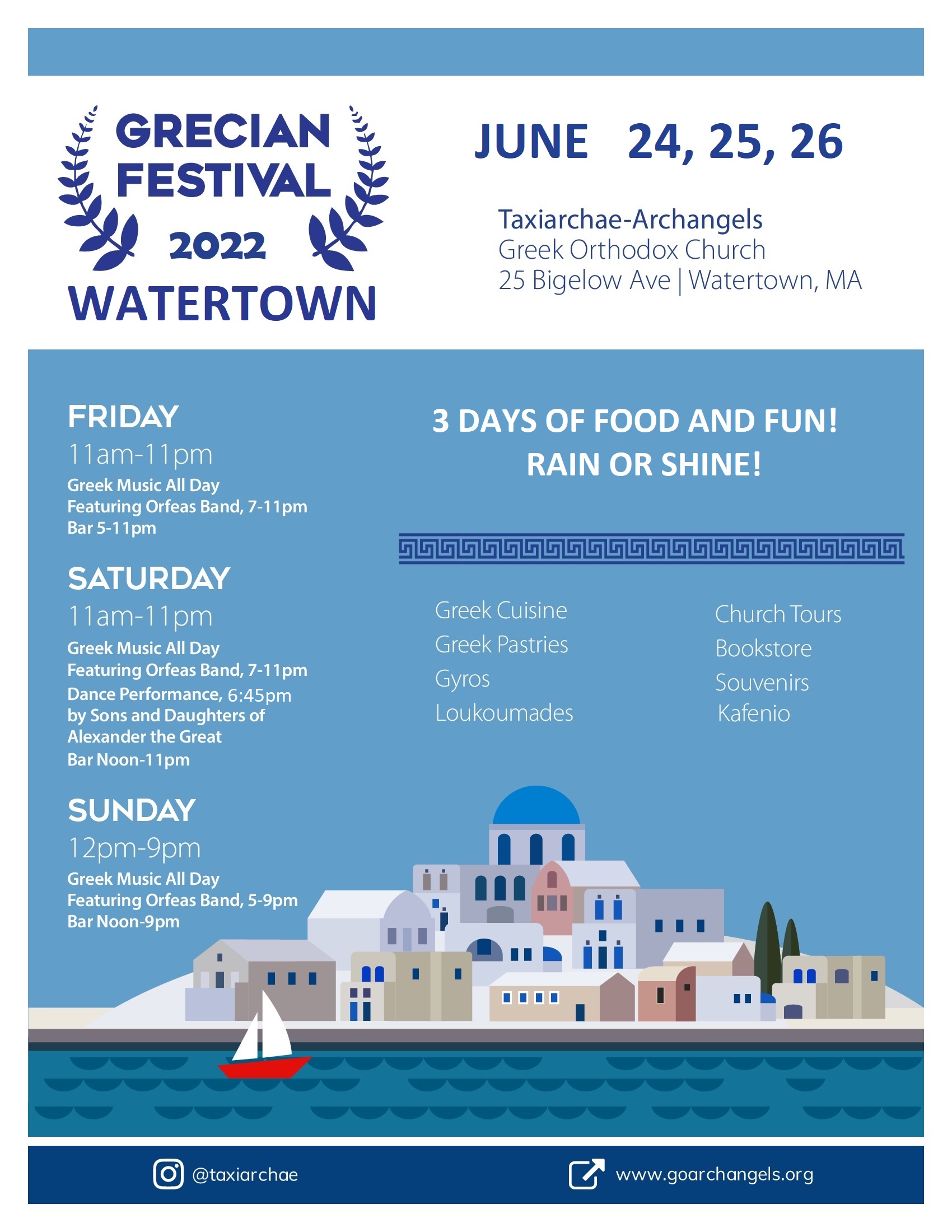 Watertown MA Greek Festival at Taxiarchae/Archangels Greek Orthodox Church