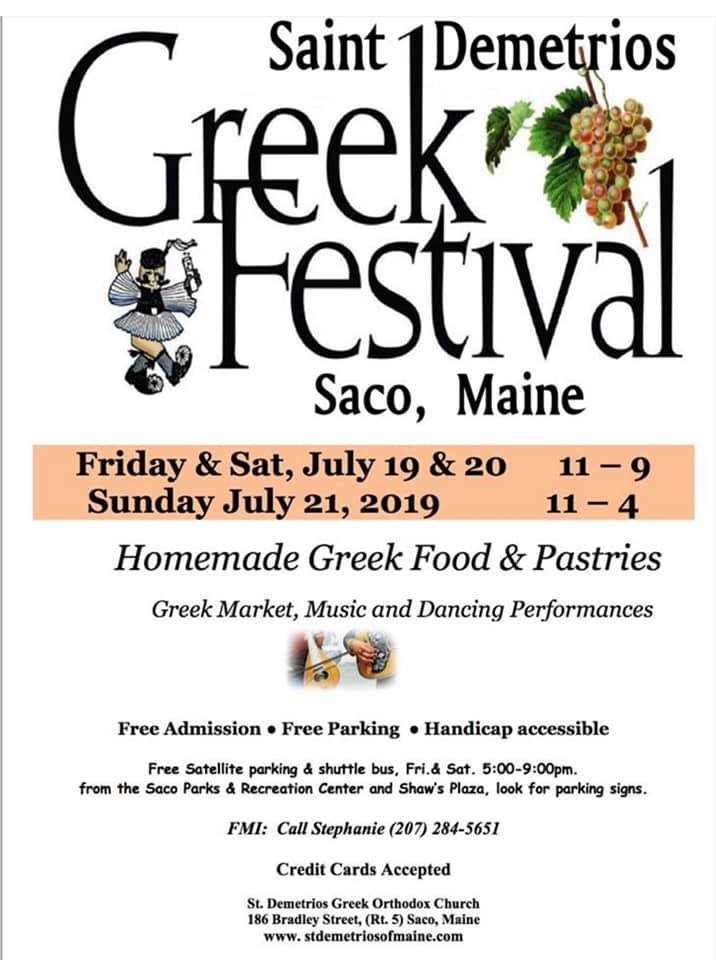 Saco Maine Greek Festival at St. Demetrios Greek Church