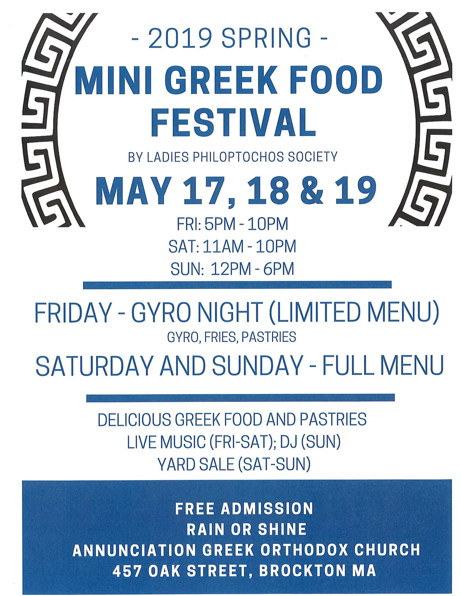 Greek Food Festival at Annunciation Greek Church of Brockton MA