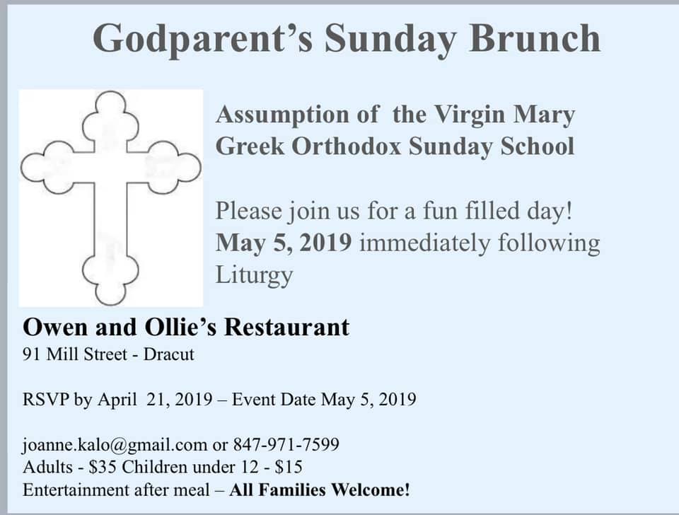 Godparents Sunday Luncheon for Assumption of the Virgin Mary Greek ...