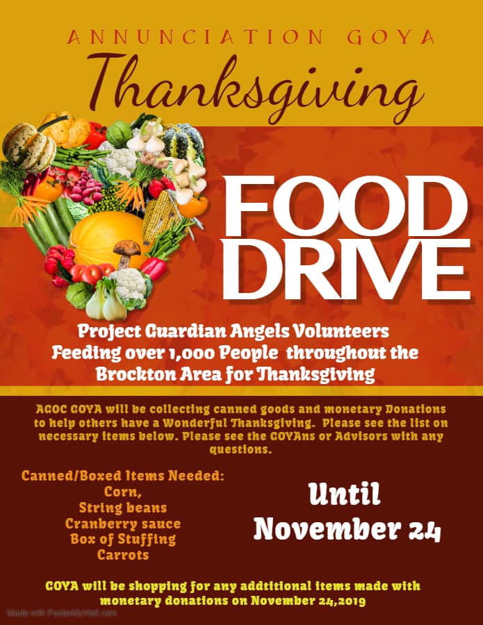 Thanksgiving Food Drive at Annunciation Greek Church Brockton MA