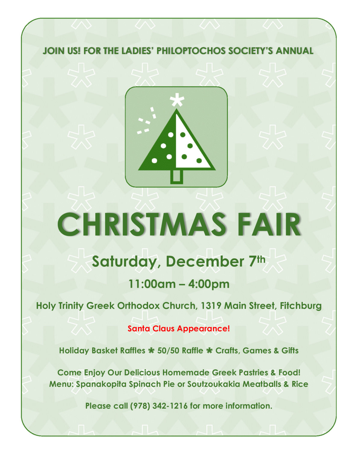 Christmas Fair at Holy Trinity Greek Church Fitchburg MA