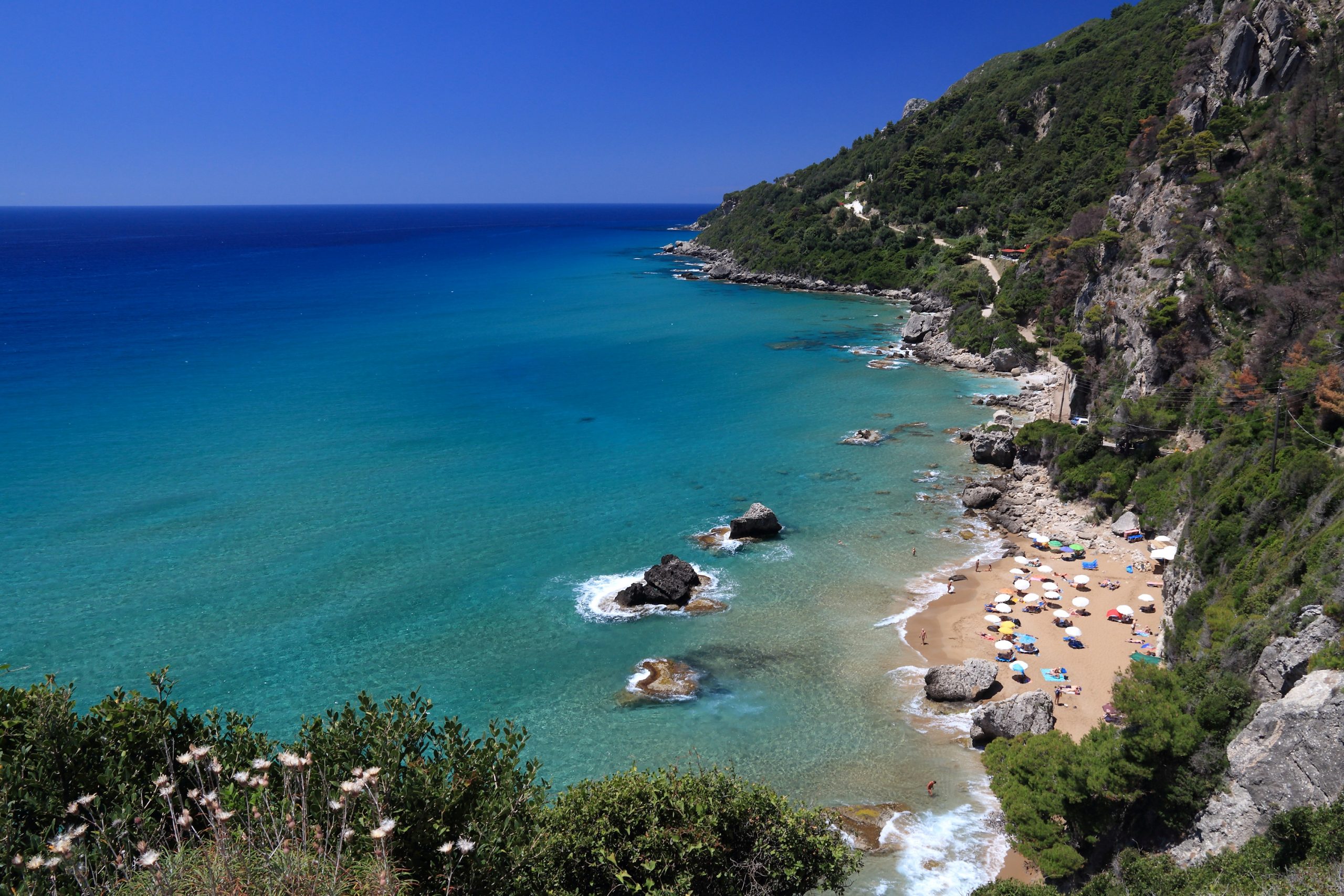 Lounge on Myrtiotissa beach on Corfu Island