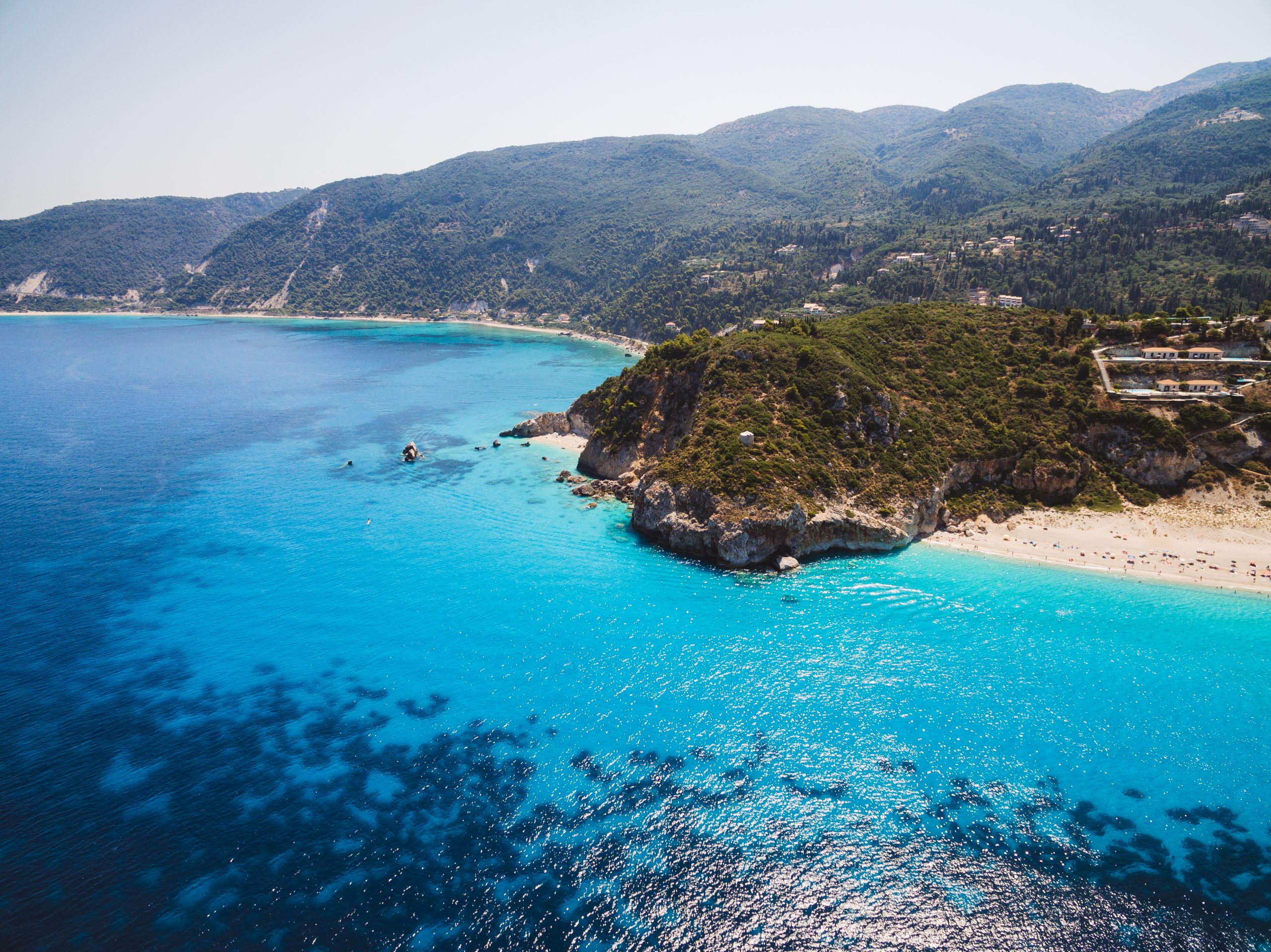 Beaches on Lipsi in Greece.