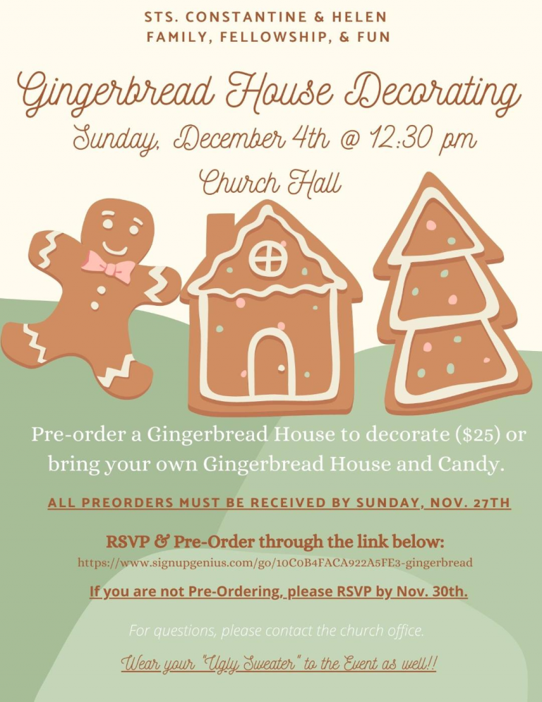 Gingerbread House Decorating at Sts. Constantine & Helen Greek Church ...